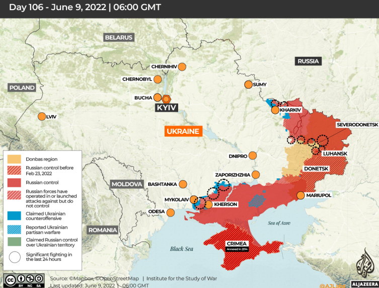 Ziua 106 a războiului din Ucraina: Kievul pierde războiul pas cu pas, livrările de armament occidental au scăzut masiv în luna mai. Superioritatea artileriei ruse face legea în Donbas. Opinia istoricului George Damian
