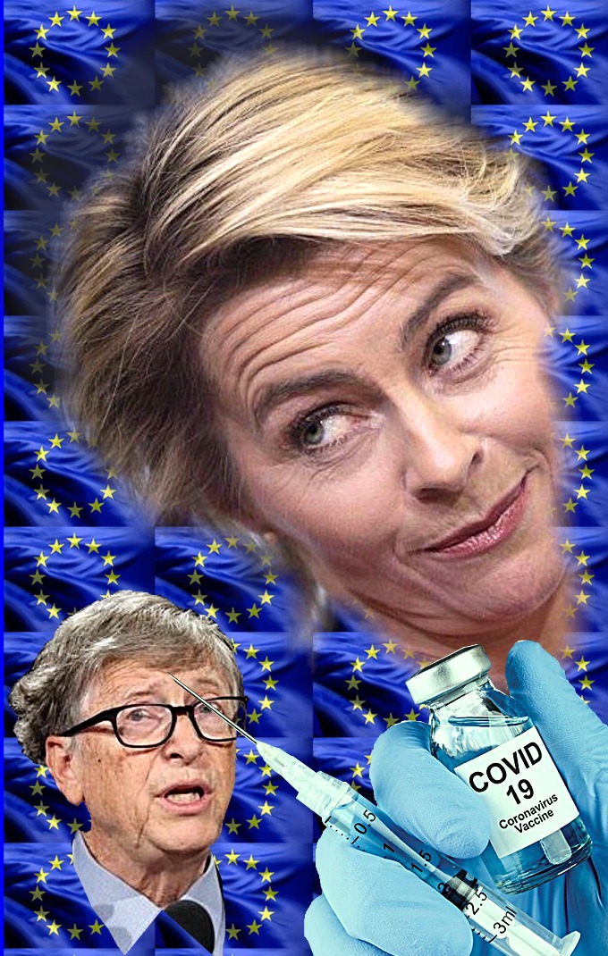 Frăția seringilor: Bill Gates, finanțatorul inoculării globale, o premiază pe Ursula von der Leyen, cea care pregătea vaccinarea obligatorie a întregii UE. Ea rămâne un portar destoinic pentru Agenda 2030 a ONU