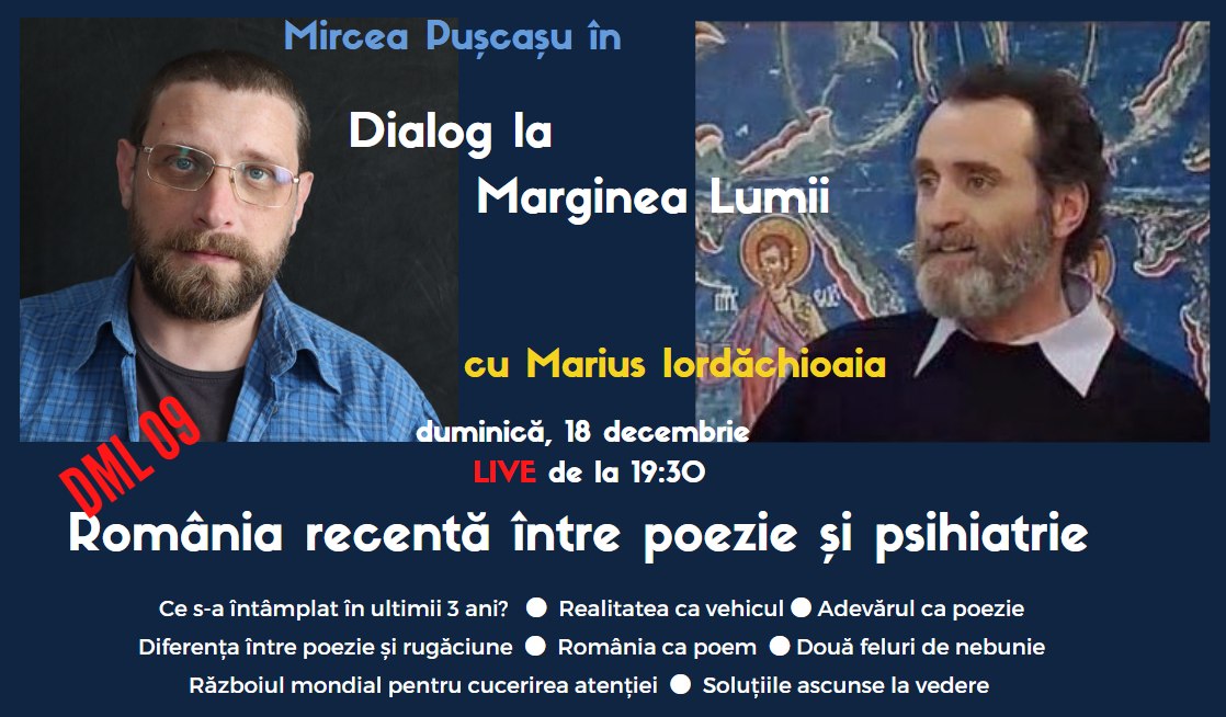 Energia cu care plăvanul românesc se poate ridica de la pământ este cea care vine din Rugăciunea lui Iisus, consideră poetul mistic Marius Iordăchioaia, în dialog cu Dr Mircea Pușcașu. VIDEO
