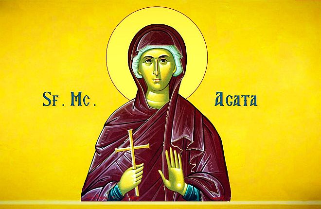5 februarie: Sfânta Muceniță Agatha – model de credință, perseverență, feciorie și martiriu. Viața ei, istorisită de Sf Nicolae Velimirovici și Pr Pimen Vlad. VIDEO