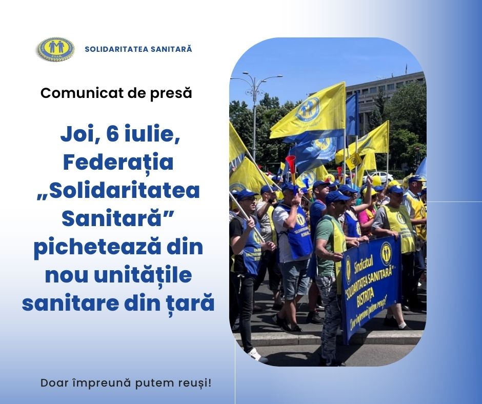 După greva profesorilor vine protestul lucrătorilor  sanitari. Deocamdată în spitalele din toată țara, dar pe 12 iulie vor ieși în Piața Victoriei din București. Greva generală, chiar de Sfântul Pantelimon!