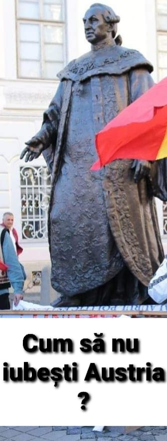 Cum să nu iubești Austria? Se întreabă sluga Vienei transformată în monument de președintele României. CARICATURA ZILEI
